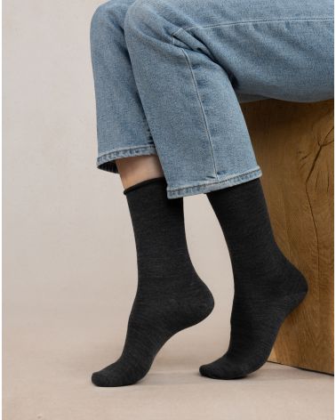 Bleu Foret wool crew sock